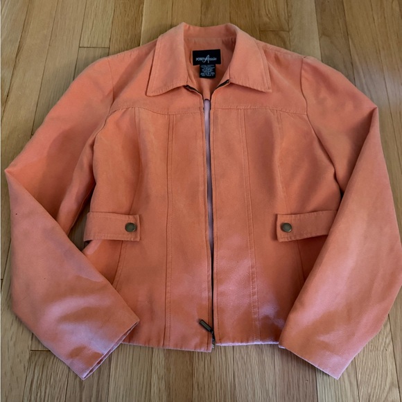 Positive Attitude Jackets & Blazers - Positive Attitude Orange stylish faux suede jacket & sleeveless lined top. EUC